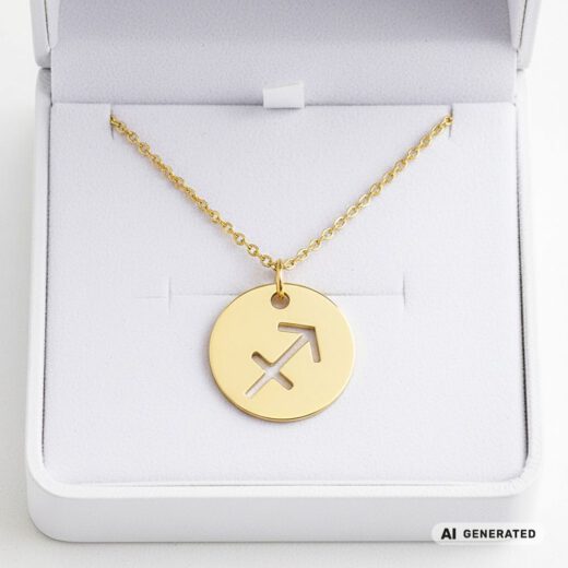 Edelstahl-Kette gold Sternzeichen Schütze - KI-generiert