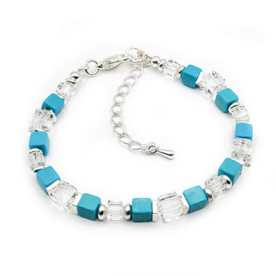 Crystal Cube Armband „Türkis“