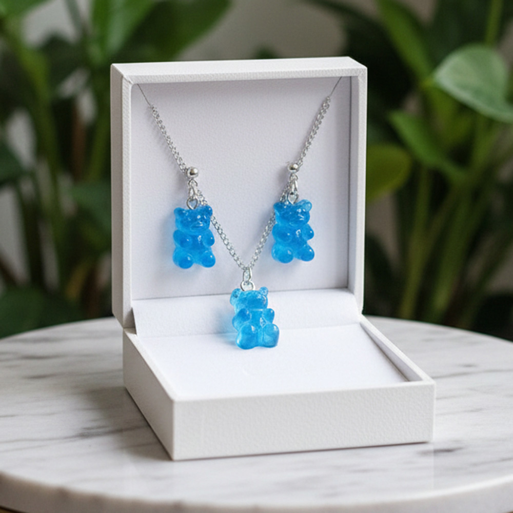 Gummibärchen-Schmuckset "Blaubeere"