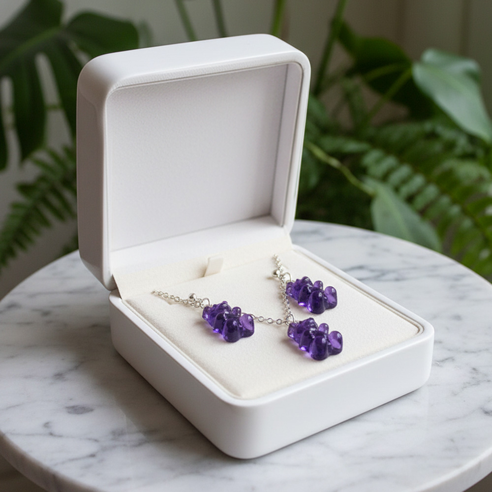 Gummibärchen-Schmuckset "Brombeere"