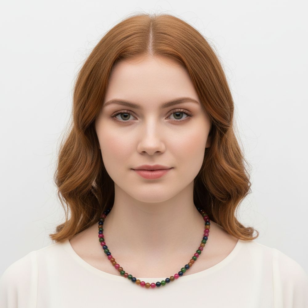 Naturstein-Kette Turmalin silber