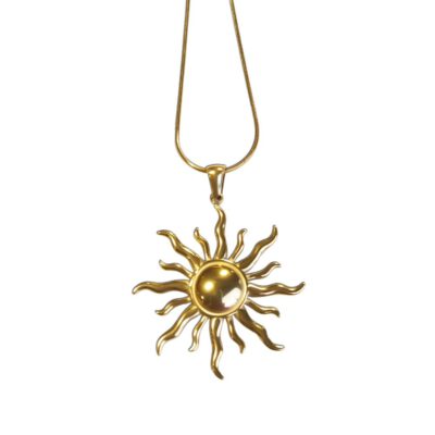 Edelstahl-Kette „Golden Steel Sun“