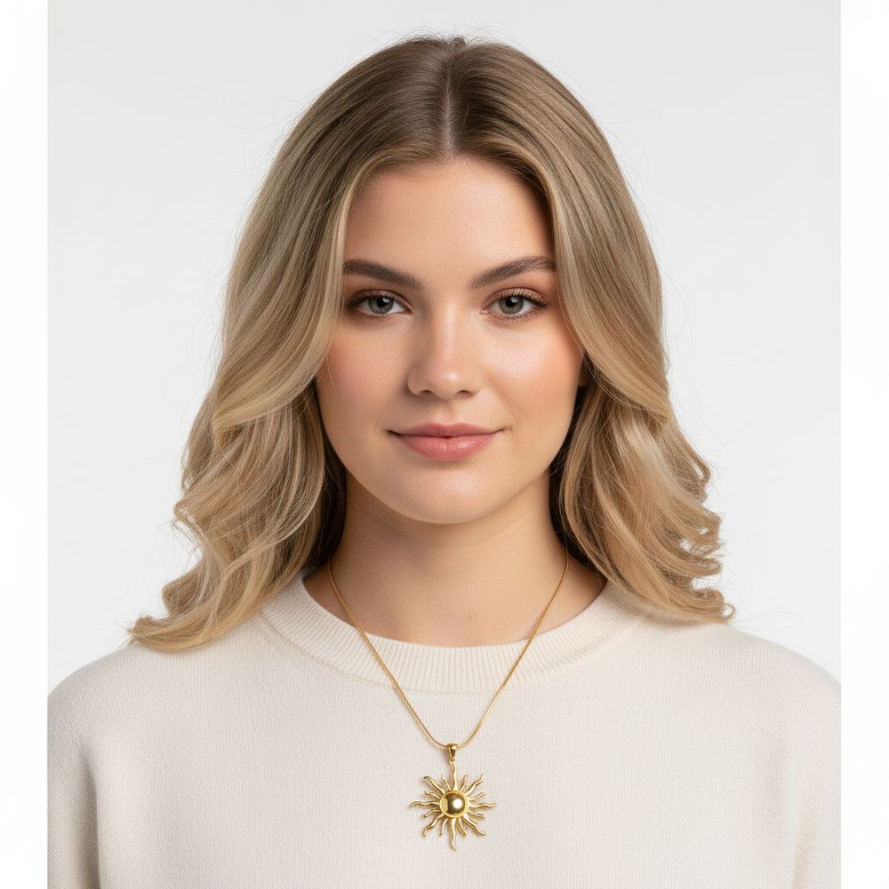 Edelstahl-Kette Golden Steel Sun