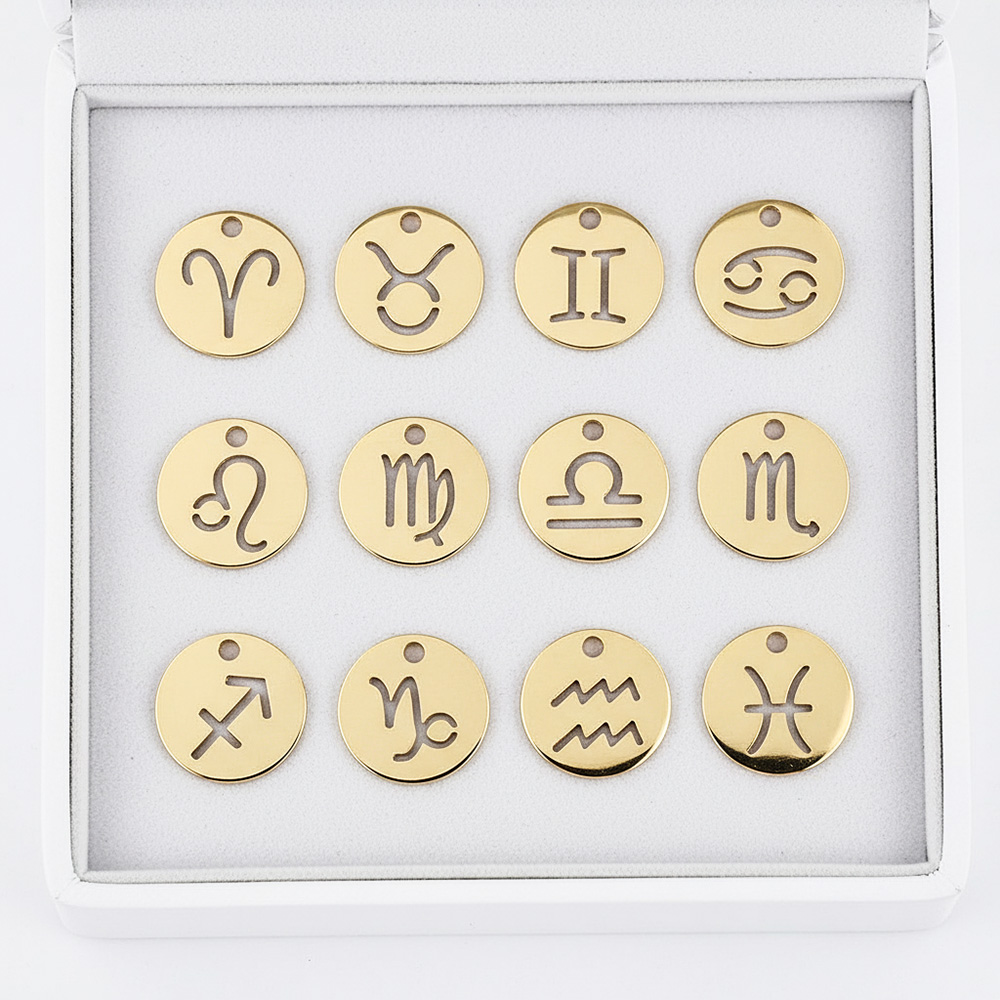 Edelstahl-Ketten mit Sternzeichen gold