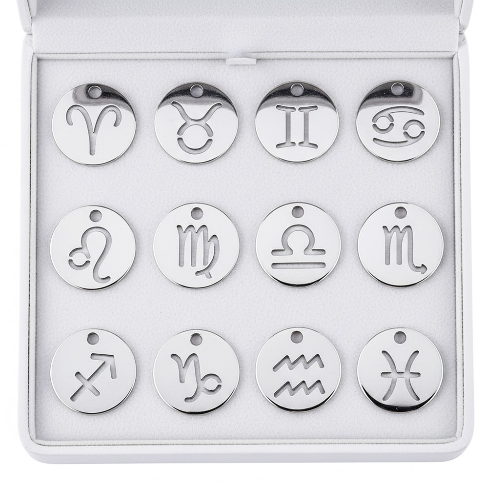 Edelstahl-Kette mit Sternzeichen-Anhänger