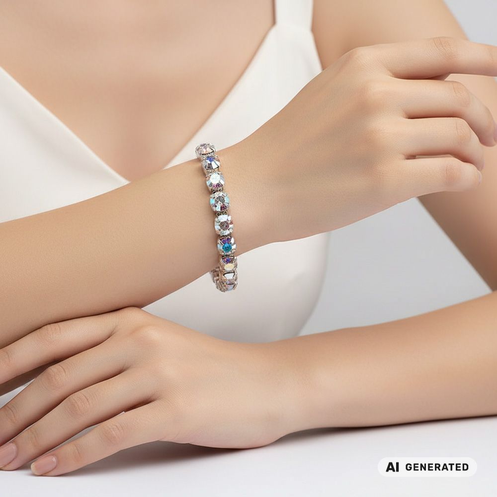 Kristall-Armband Feenzauber silber - KI-generiert