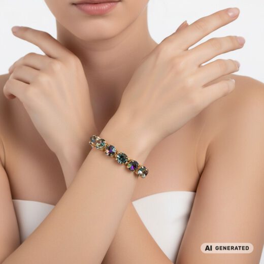 Kristall-Armband Blumenzauber Florence gold - KI-generiert