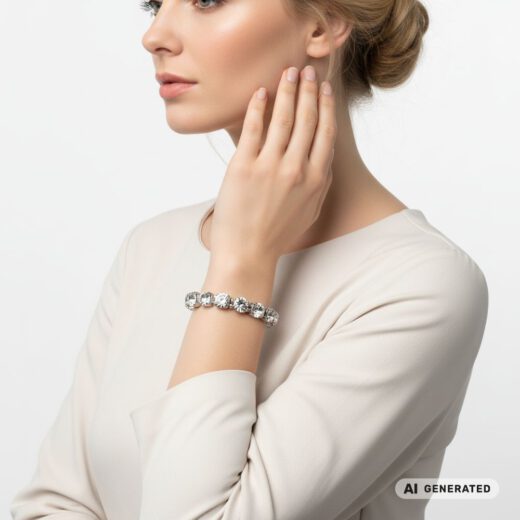 Kristall-Armband Sonnenzauber Helena silber - KI-generiert