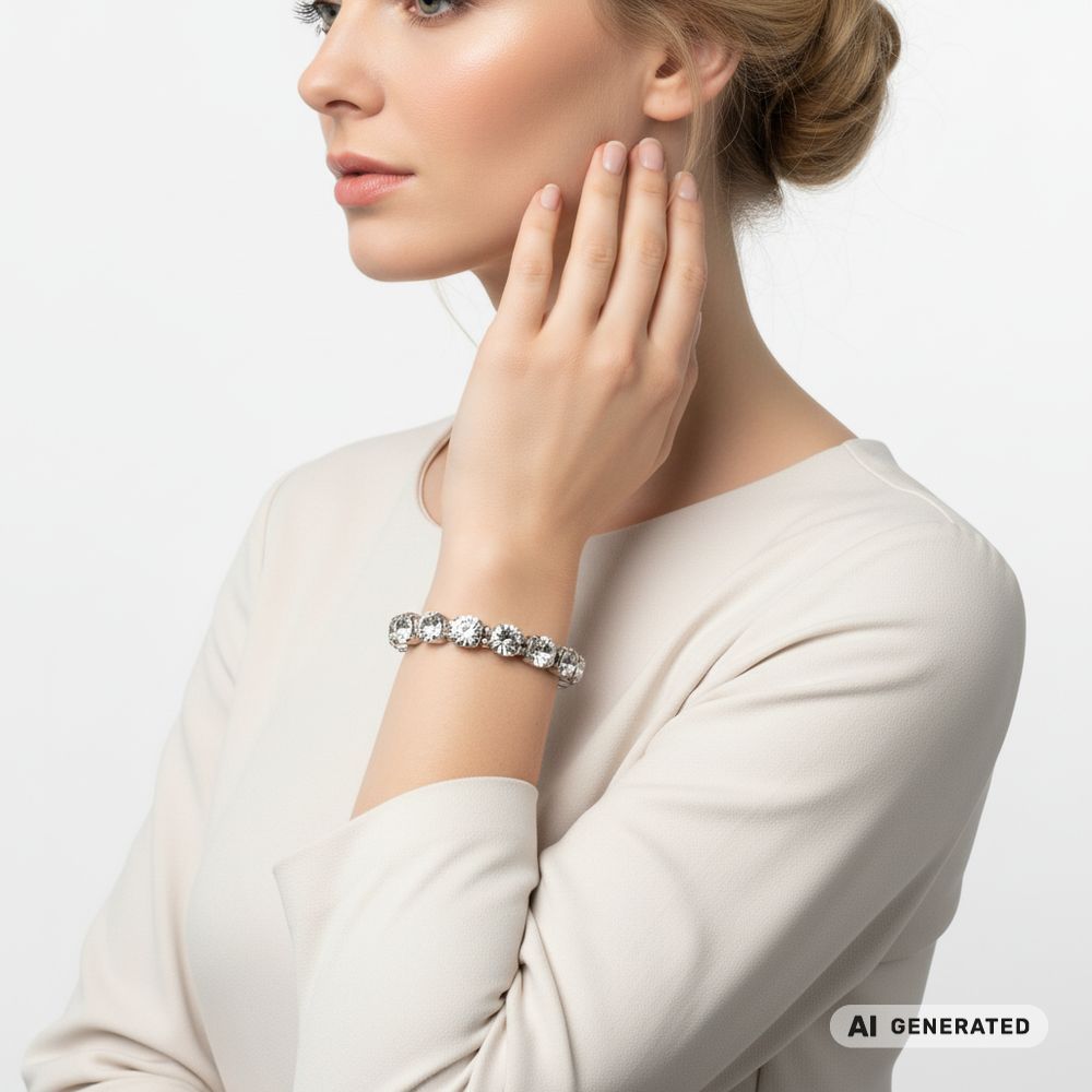 Kristall-Armband Sonnenzauber Helena silber - KI-generiert