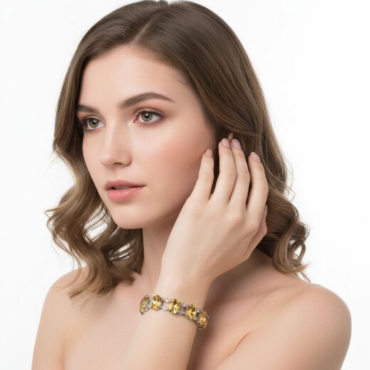Kristall-Armband Kristallfantasie Topas silber