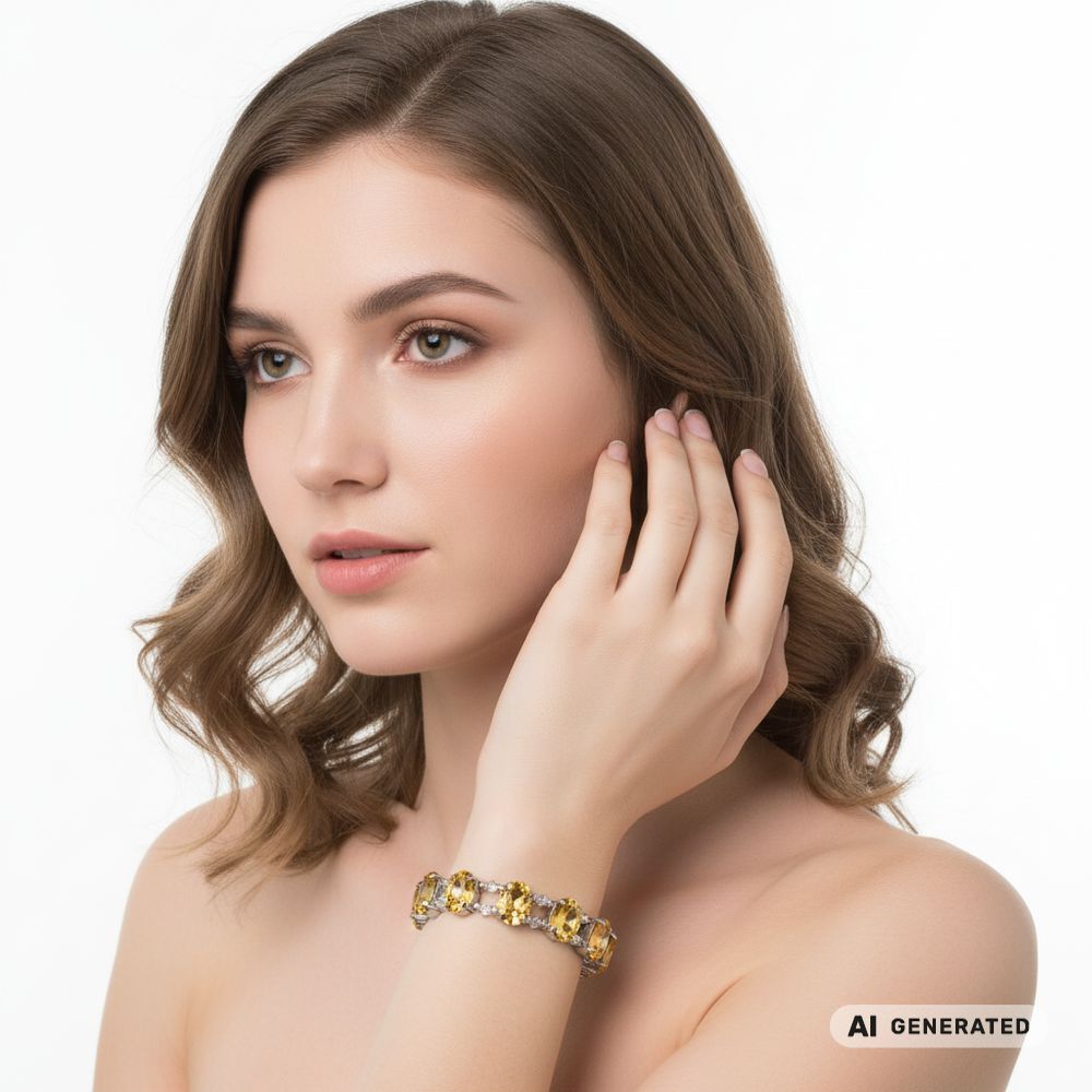 Kristall-Armband Kristallfantasie Topas silber - KI-generiert