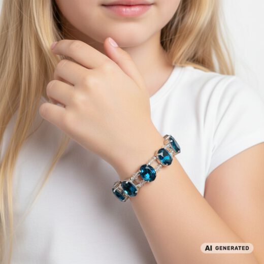 Kristall-Armband Kristallfantasie Zirkon silber - KI-generiert