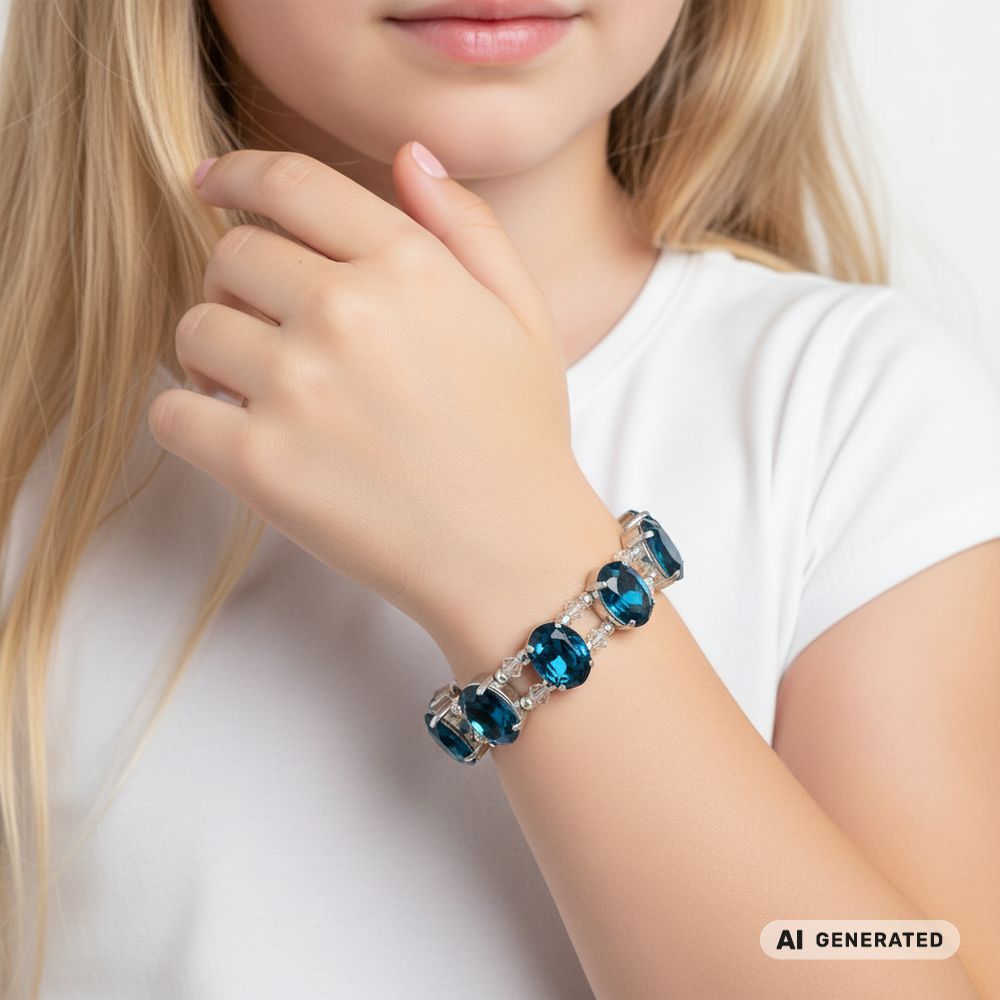 Kristall-Armband Kristallfantasie Zirkon silber - KI-generiert