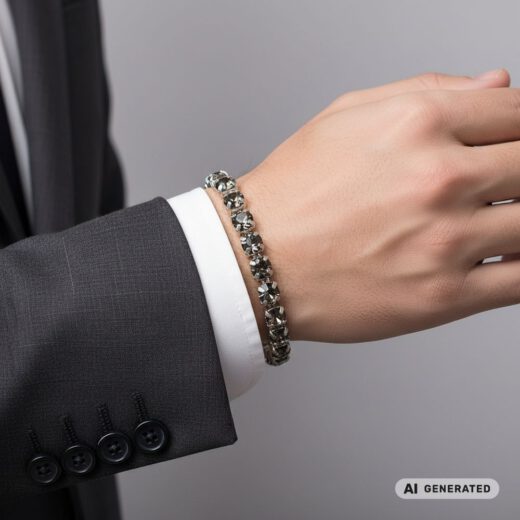 Kristall-Armband Mondzauber silber - KI-generiert
