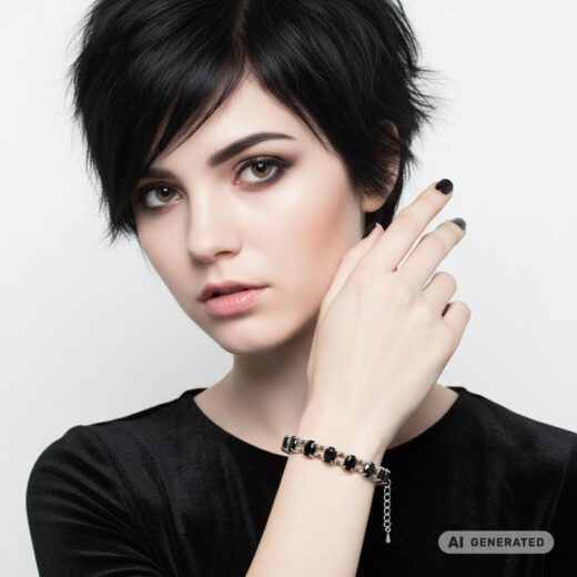Kristall-Armband Nachtzauber Ophelia silber - KI-generiert