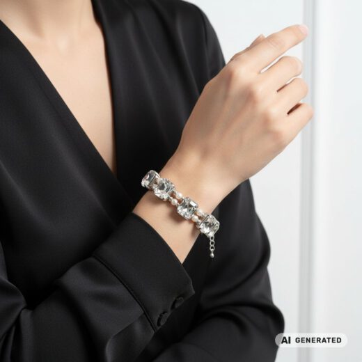 Kristall-Armband Sonnenzauberillusion silber - KI-generiert
