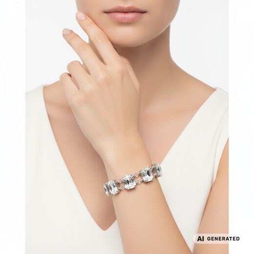 Kristall-Armband Sonnenzaubertraum silber - KI-generiert