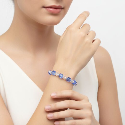 Armband CrystalCube Aquamarin
