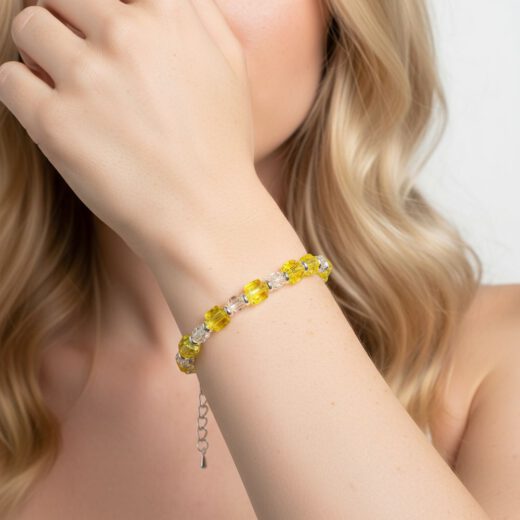 Armband CrystalCube Citrin