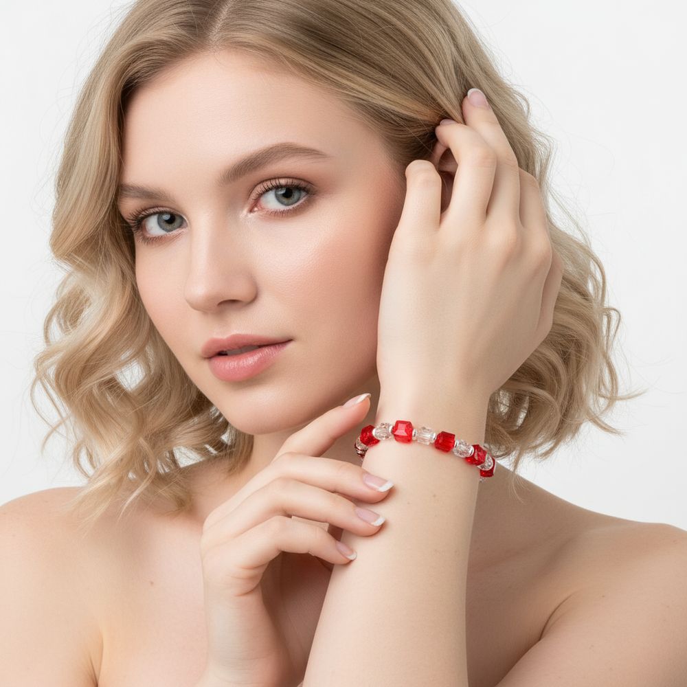 Armband CrystalCube Rubin