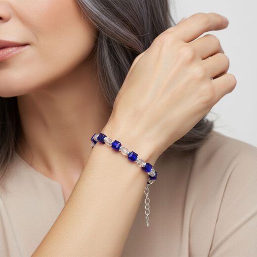 Armband CrystalCube Saphir