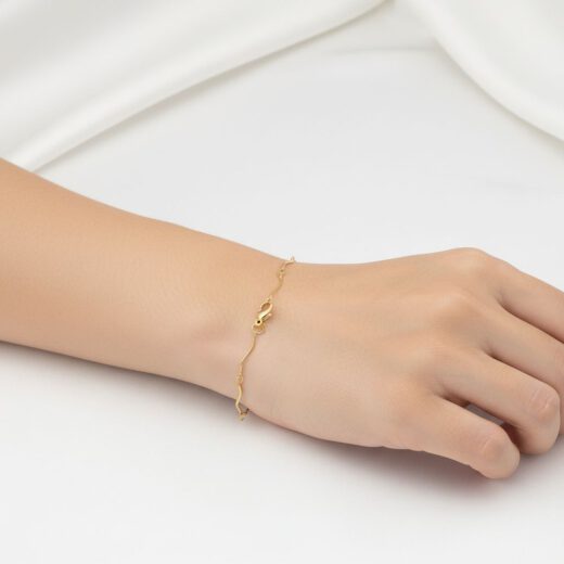 Edelstahl-Armband Curved Golden Steel