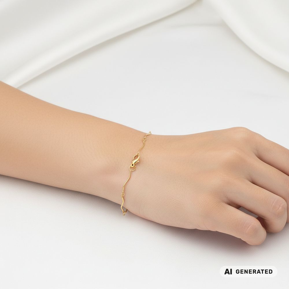 Edelstahl-Armband Curved Golden Steel - KI-generated