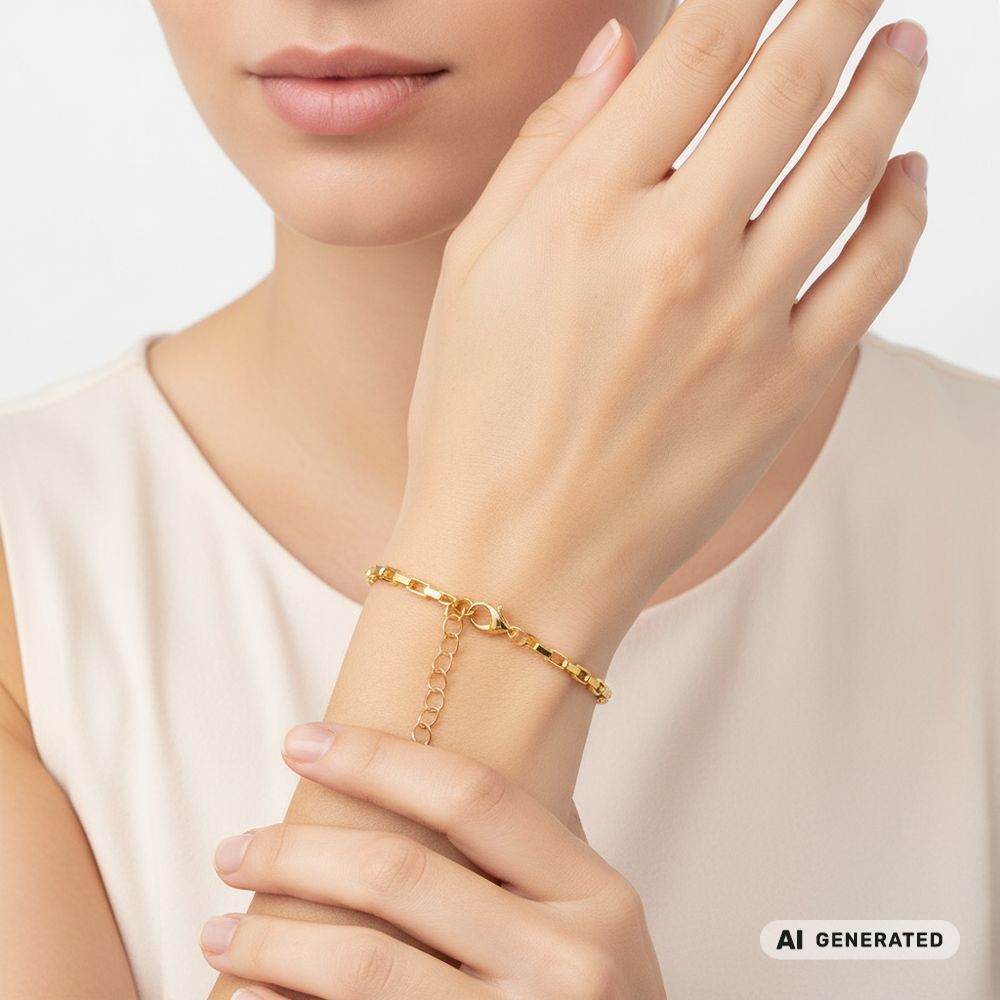 Edelstahl-Armband Golden Steel Box - KI-generated