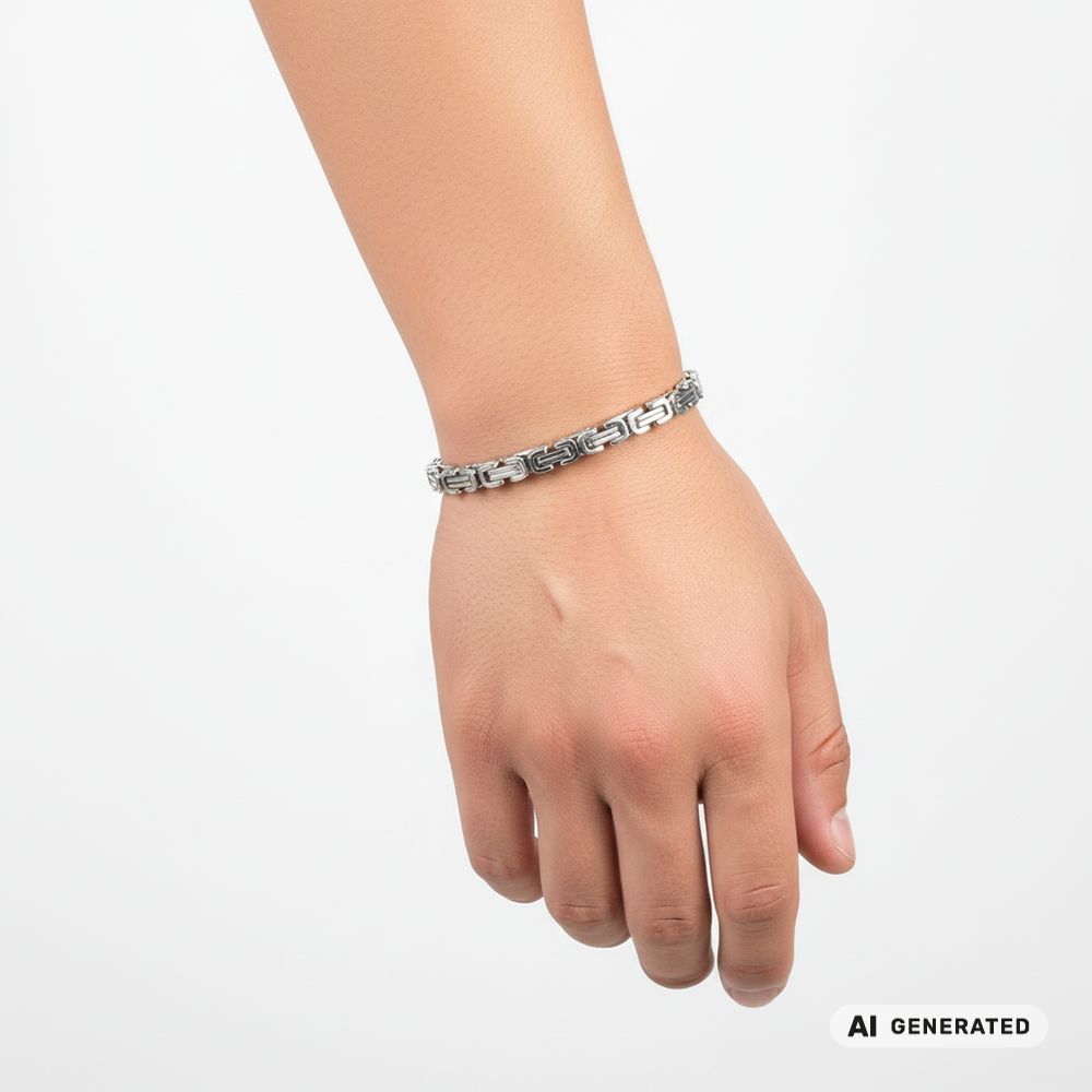 Edelstahl-Armband Steel King - KI-generated