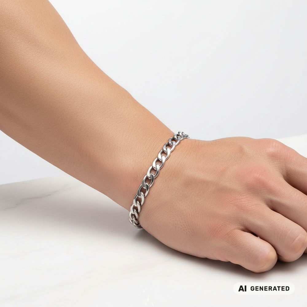 Edelstahl-Armband Steel Curb - KI-generated