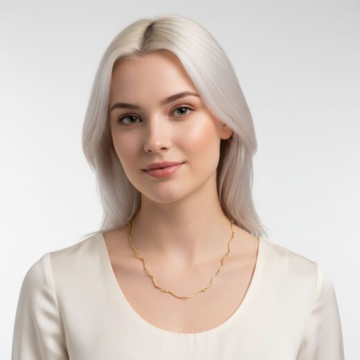 Edelstahl-Kette Curved Golden Steel
