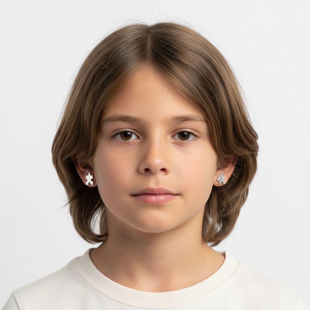 Edelstahl-Ohrstecker - Puzzle