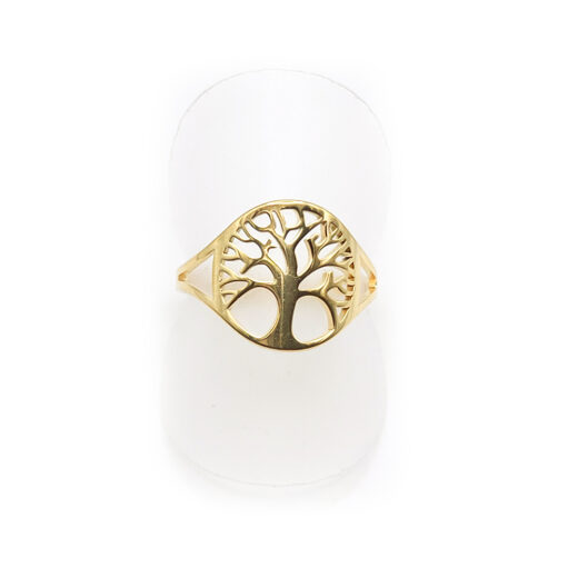 Edelstahl-Ring gold - Baum des Lebens