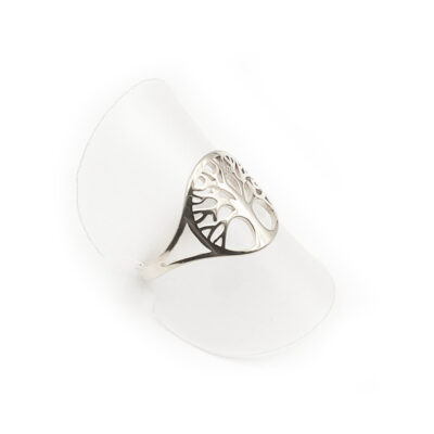 Edelstahl-Ring „Baum des Lebens“ silberstahlfarben