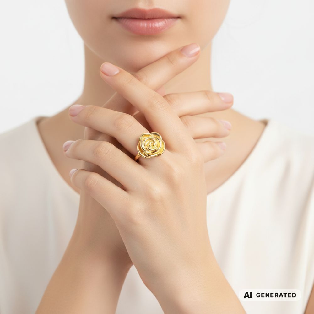 Edelstahl-Ring gold - Rose - KI-generiert