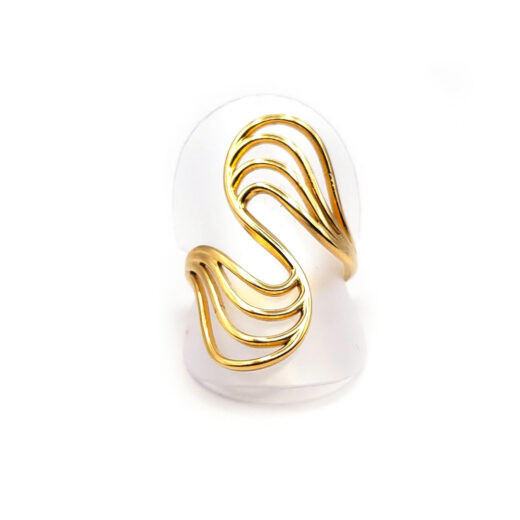 Edelstahl-Ring gold - Doppelbogen