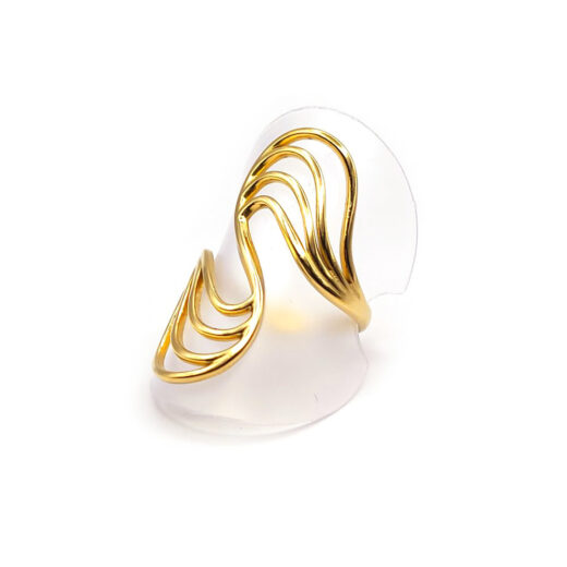 Edelstahl-Ring gold - Doppelbogen