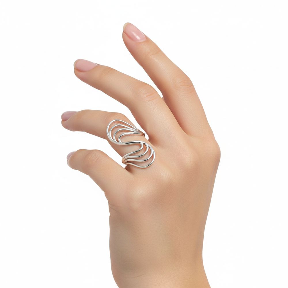 Edelstahl-Ring - Doppelbogen