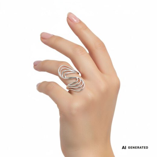 Edelstahl-Ring - Doppelbogen - KI-generiert
