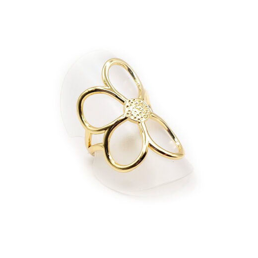 Edelstahl-Ring gold - Blume