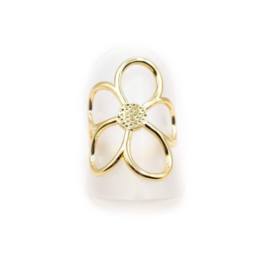 Edelstahl-Ring gold - Blume