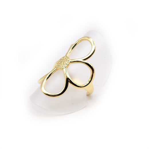 Edelstahl-Ring gold - Blume