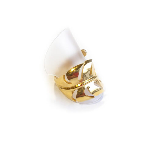 Edelstahl-Ring gold - Blatt