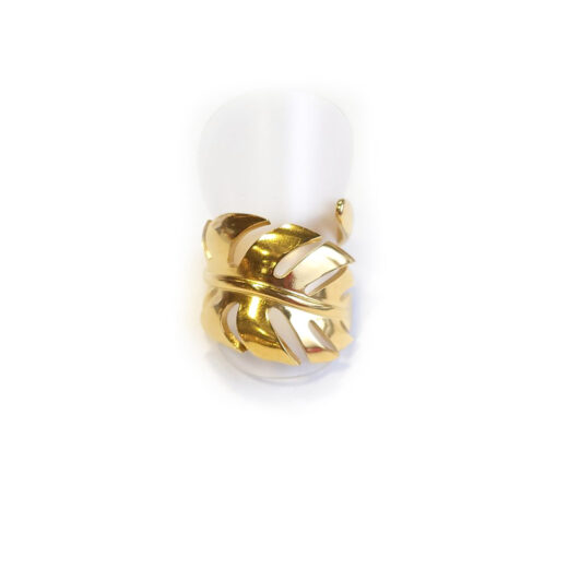 Edelstahl-Ring gold - Blatt