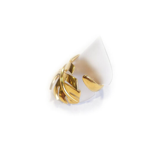 Edelstahl-Ring gold - Blatt