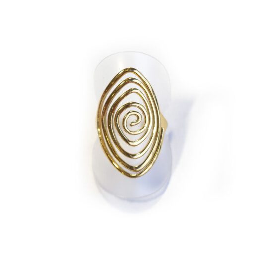 Edelstahl-Ring gold - Spirale