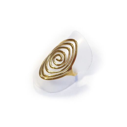 Edelstahl-Ring gold - Spirale