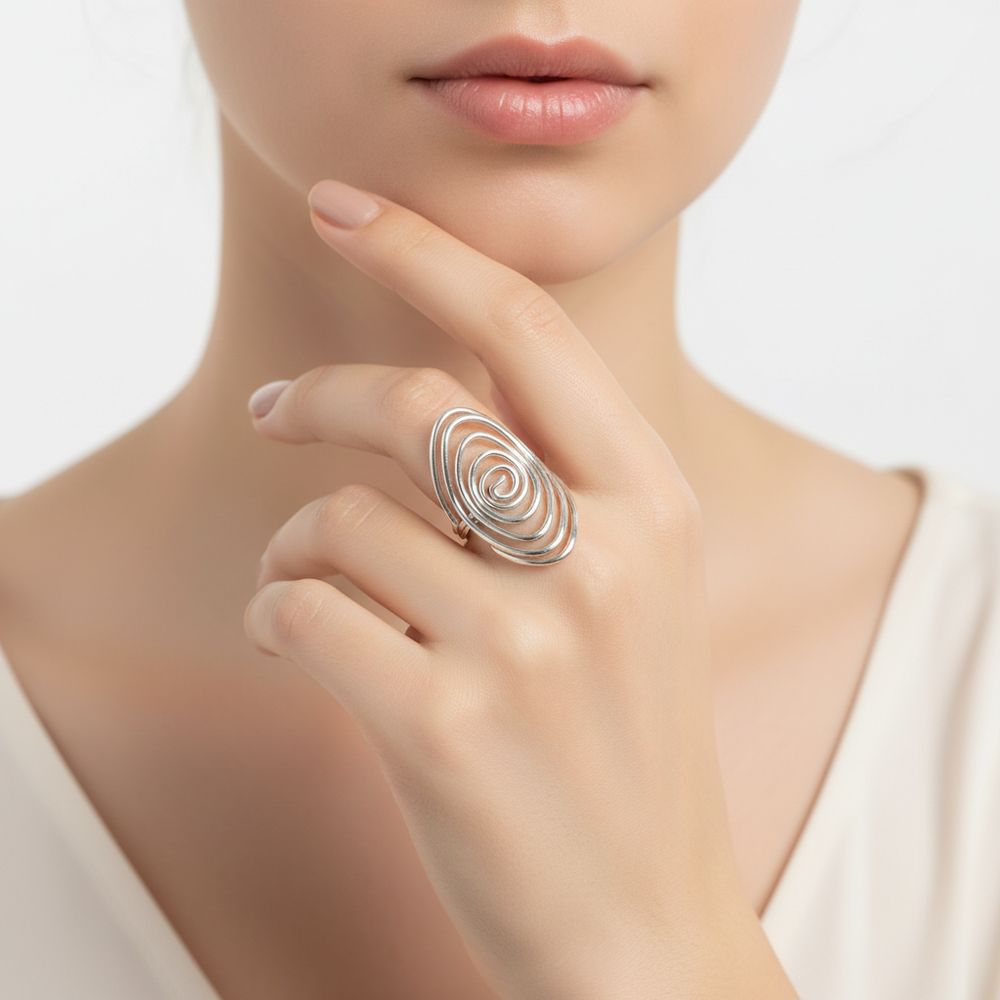 Edelstahl-Ring - Spirale