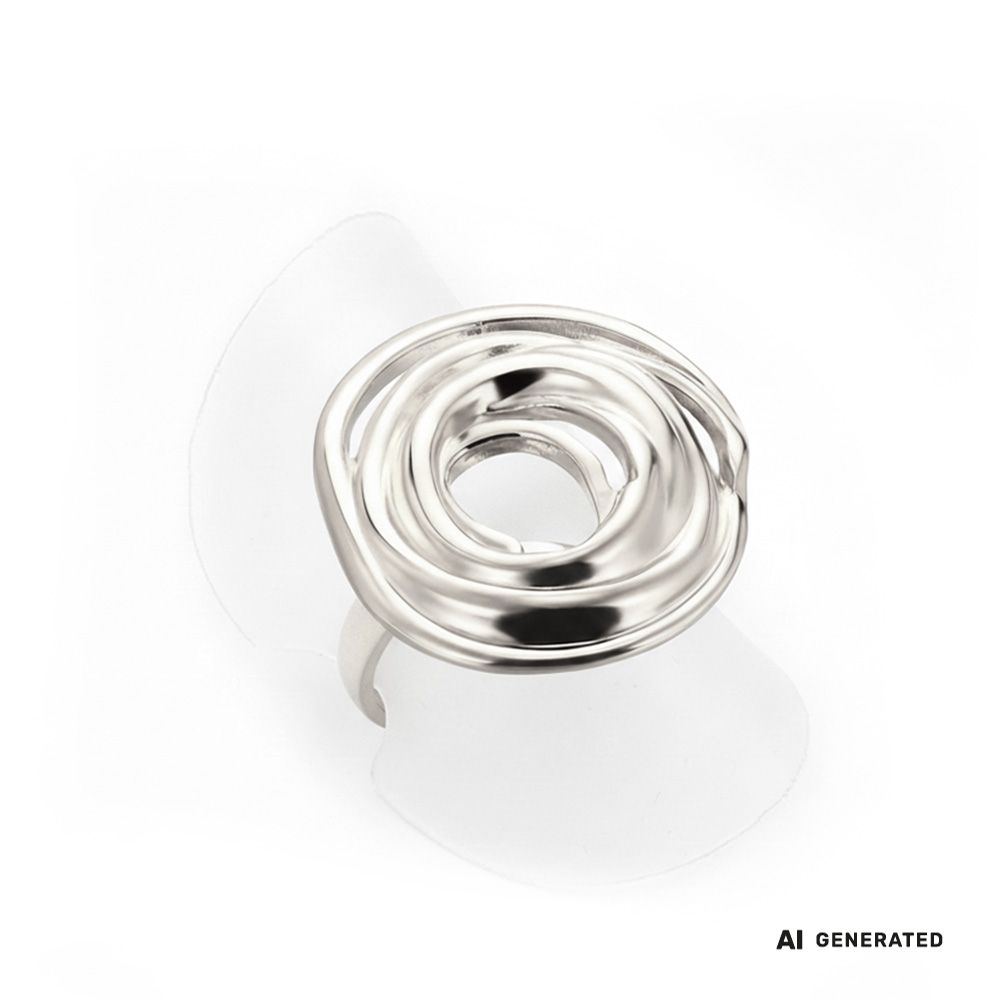 Edelstahl-Ring Steel Swirl - KI-generiert