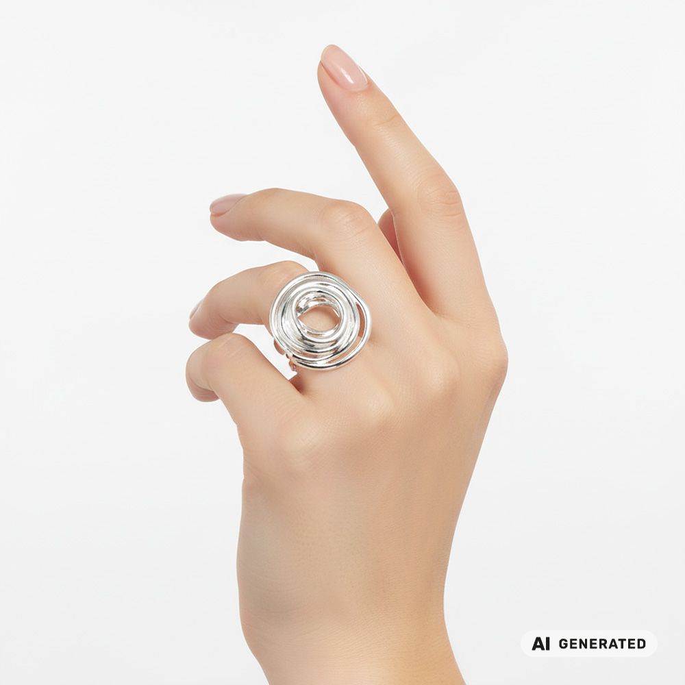 Edelstahl-Ring Steel Swirl - KI-generiert